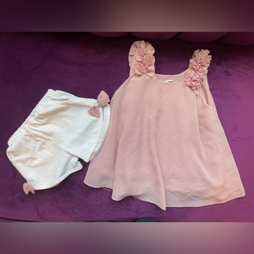 Rose Blouse and Short set for Toddler Girl (Fits 4T-6T)